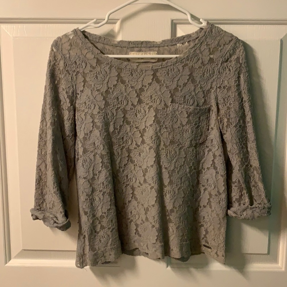 A&F lace half sleeves top, size M